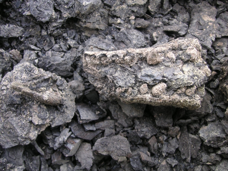 Galería excavaciones en el yacimiento de Ariño.